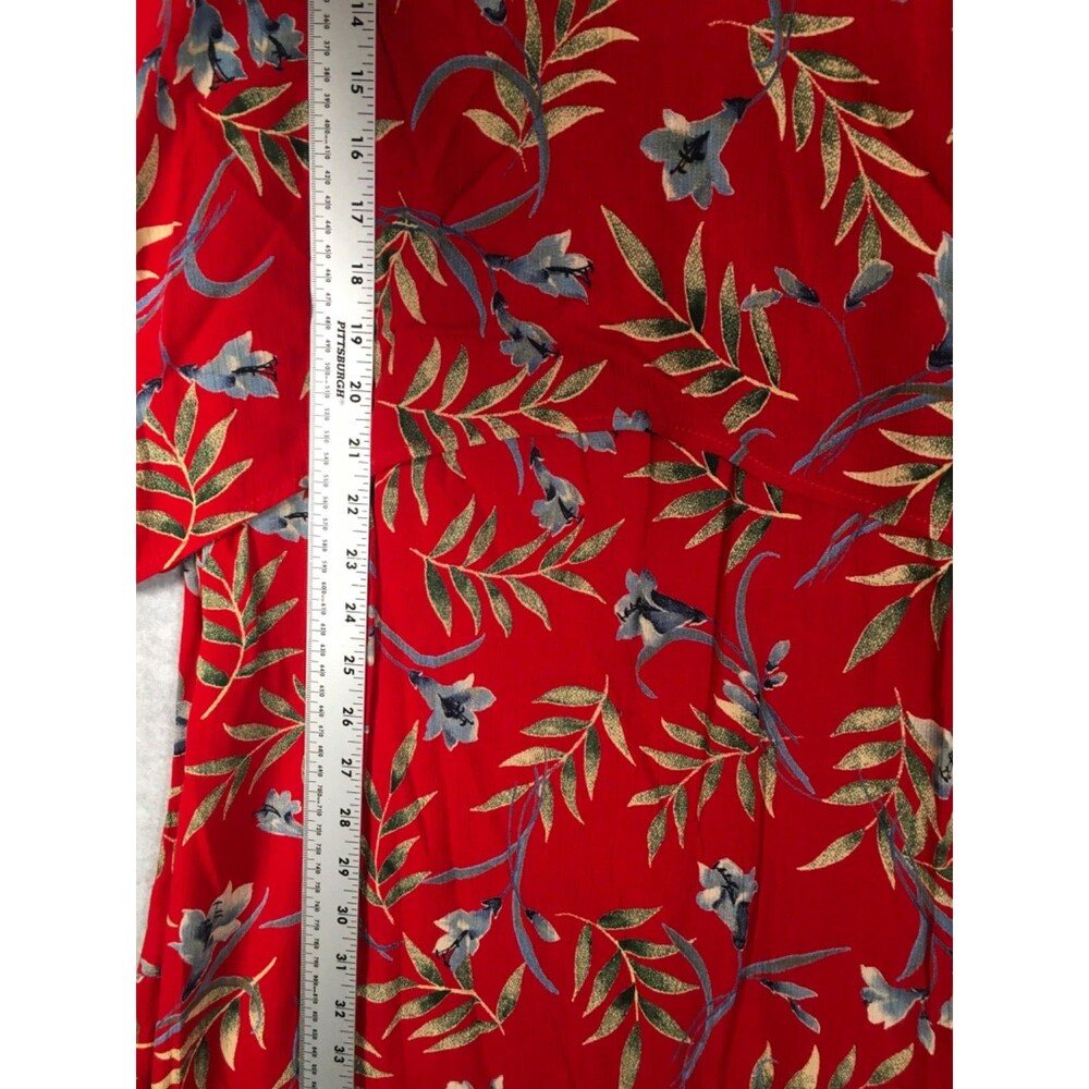 Vintage Rabbit Rabbit Rabbit Red Floral  Layered Lightweight Maxidress Size 10M - Picture 16 of 16